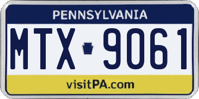 PA license plate MTX9061