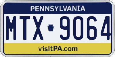 PA license plate MTX9064