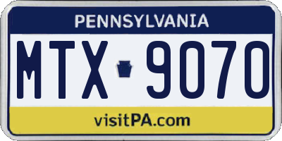 PA license plate MTX9070