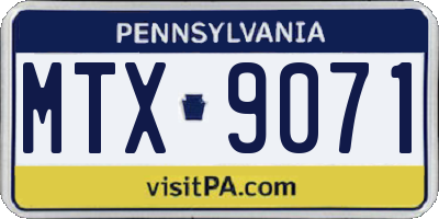 PA license plate MTX9071