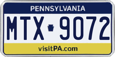 PA license plate MTX9072