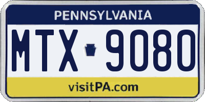 PA license plate MTX9080