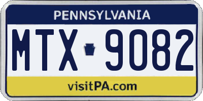PA license plate MTX9082