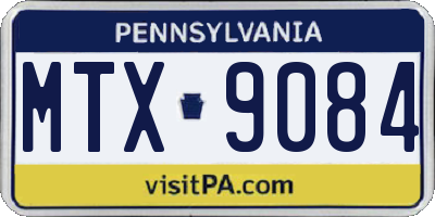 PA license plate MTX9084