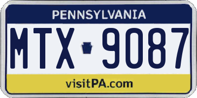 PA license plate MTX9087