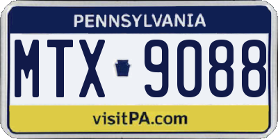 PA license plate MTX9088