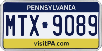 PA license plate MTX9089