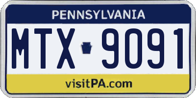 PA license plate MTX9091