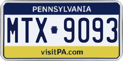 PA license plate MTX9093