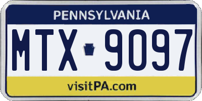 PA license plate MTX9097