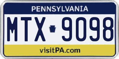 PA license plate MTX9098