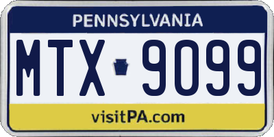 PA license plate MTX9099