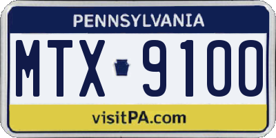 PA license plate MTX9100