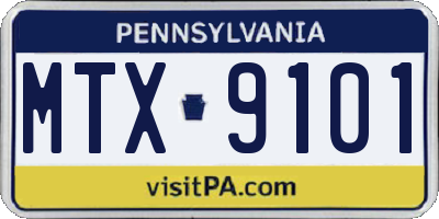 PA license plate MTX9101