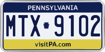 PA license plate MTX9102