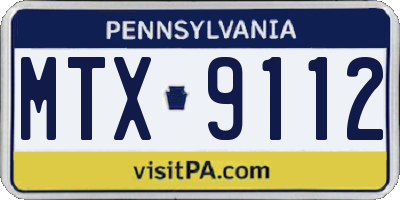 PA license plate MTX9112
