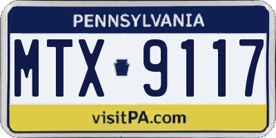 PA license plate MTX9117