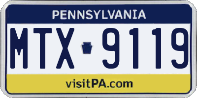 PA license plate MTX9119