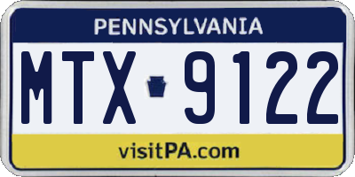 PA license plate MTX9122