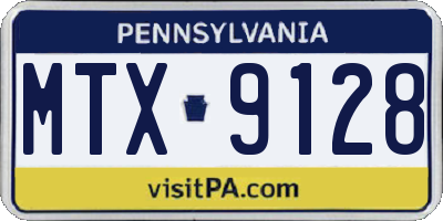 PA license plate MTX9128