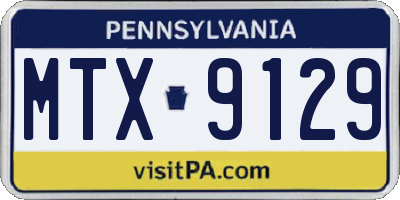 PA license plate MTX9129