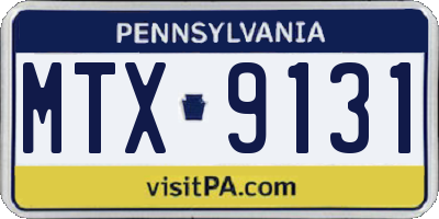 PA license plate MTX9131