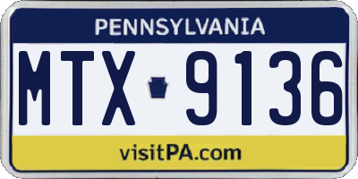 PA license plate MTX9136