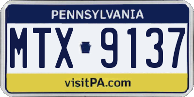 PA license plate MTX9137