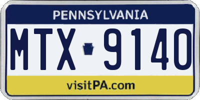 PA license plate MTX9140