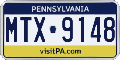PA license plate MTX9148