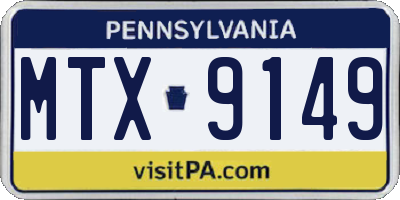 PA license plate MTX9149