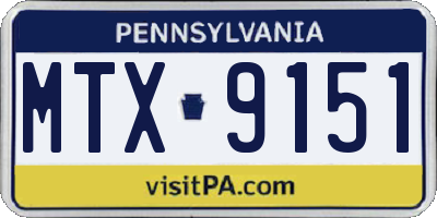 PA license plate MTX9151