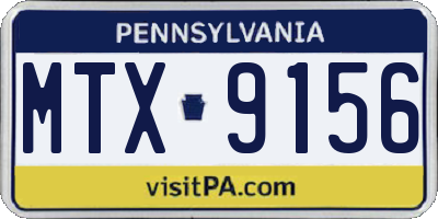 PA license plate MTX9156