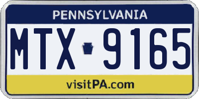 PA license plate MTX9165