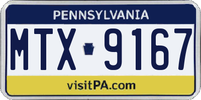 PA license plate MTX9167