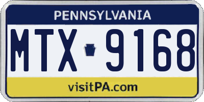 PA license plate MTX9168
