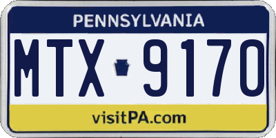 PA license plate MTX9170