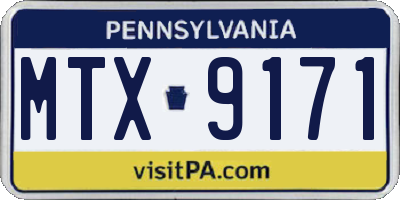 PA license plate MTX9171