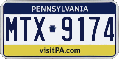 PA license plate MTX9174