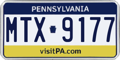 PA license plate MTX9177