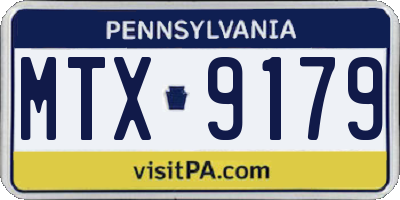 PA license plate MTX9179