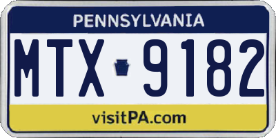 PA license plate MTX9182