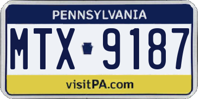 PA license plate MTX9187