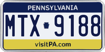 PA license plate MTX9188