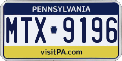 PA license plate MTX9196