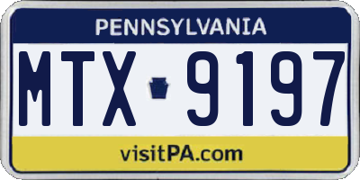 PA license plate MTX9197