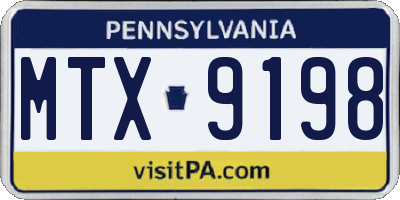 PA license plate MTX9198
