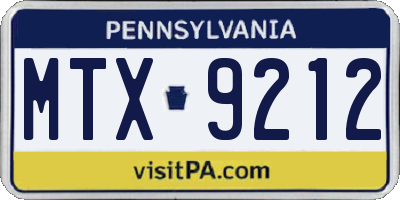 PA license plate MTX9212