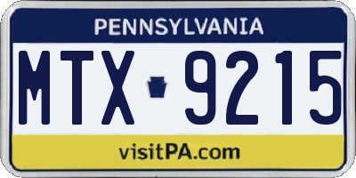 PA license plate MTX9215