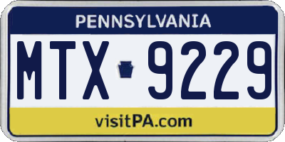 PA license plate MTX9229